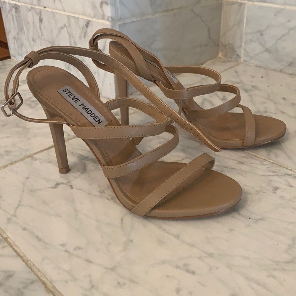 Nude Steve Madden straps heels. Worn once.